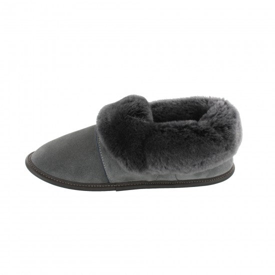 Pantoufles Garneau PARESSEUSE EN SUEDE-CHARBON Mouton Silverfox pour Femmes - Boutique du Cordonnier