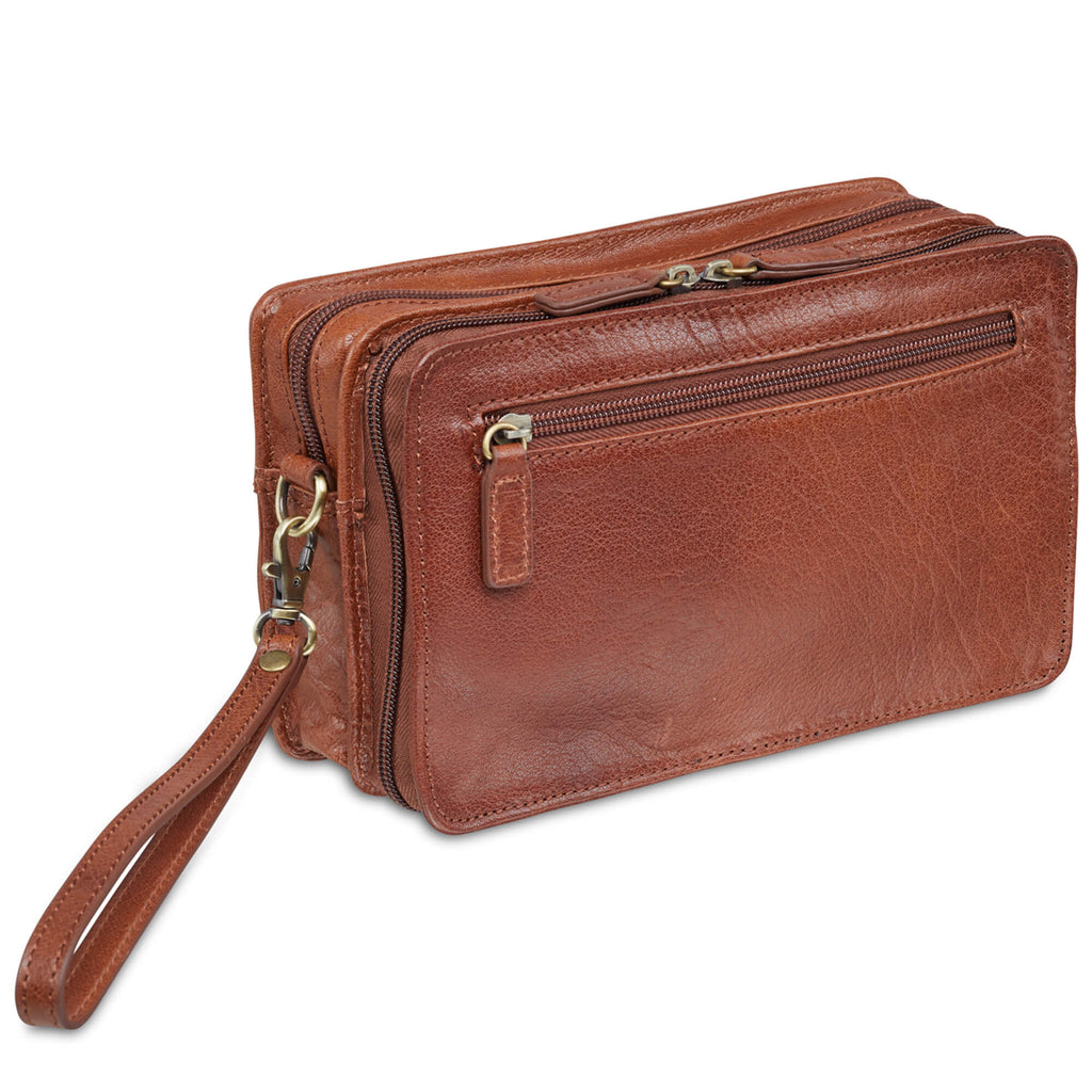 Mancini Sac unisex avec organisateur zippée 1410-09 | Cuir - Boutique du Cordonnier