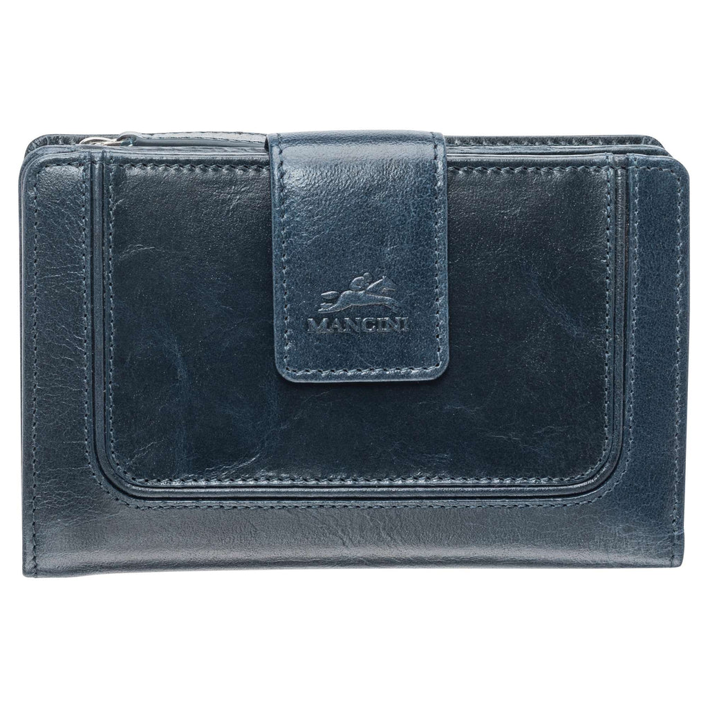 Mancini South beach portefeuille RFID moyen 6700283 Bleu | Cuir - Boutique du Cordonnier