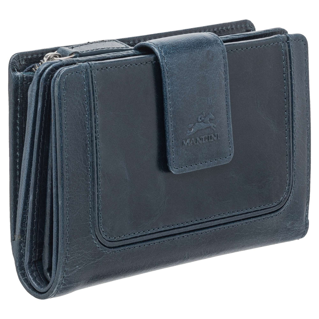 Mancini South beach portefeuille RFID moyen 6700283 Bleu | Cuir - Boutique du Cordonnier