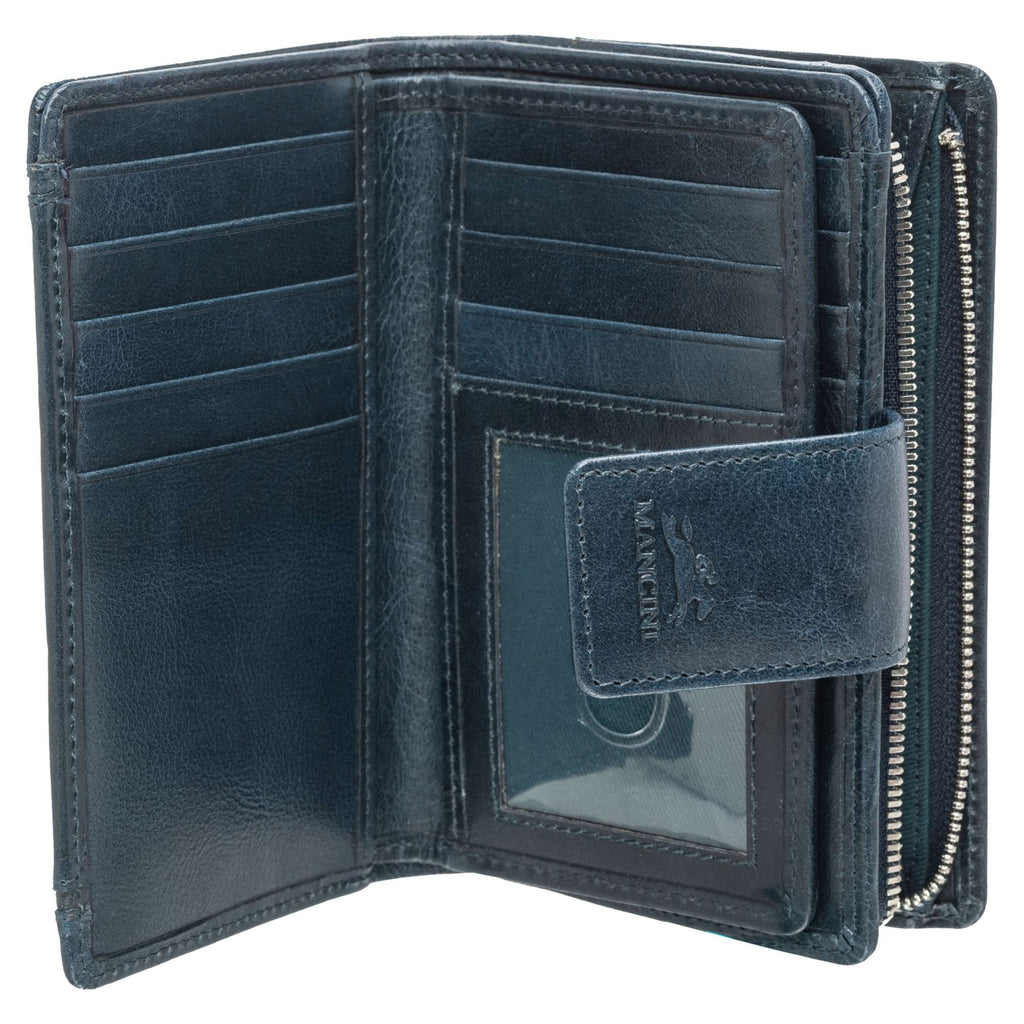 Mancini South beach portefeuille RFID moyen 6700283 Bleu | Cuir - Boutique du Cordonnier