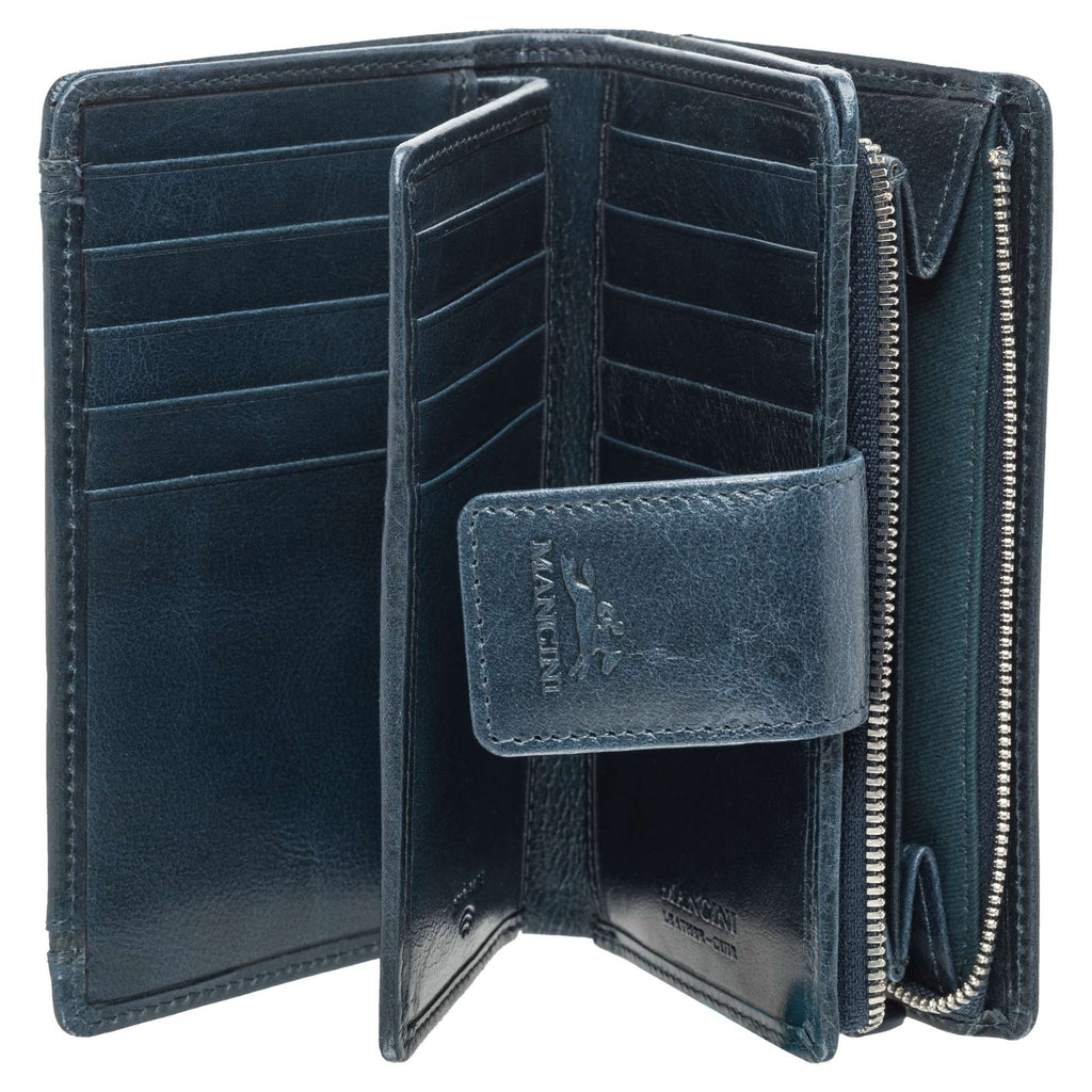 Mancini South beach portefeuille RFID moyen 6700283 Bleu | Cuir - Boutique du Cordonnier