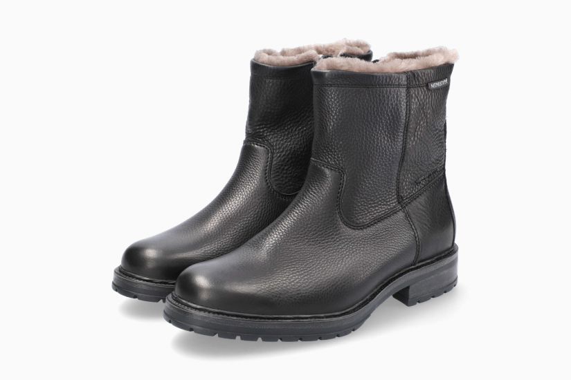 Mephisto LEONARDO Noir Bottes d'hiver en peau de Mouton Confortables pour hommes avec semelles amovibles - Boutique du Cordonnier