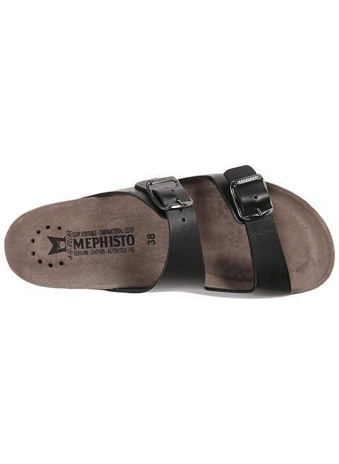 Mephisto HELDA PLUS Black Sandanyl 2800 Sandales en cuir pour femmes large - Boutique du Cordonnier