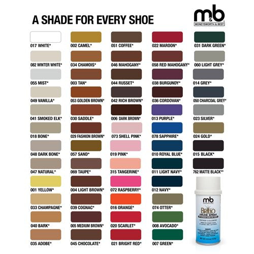 Moneysworth-Best BRILLO™ VAPORISATEUR DE TEINTURE POUR CUIR 127g / 4.5oz COULEURS ASSORTIES - Boutique du Cordonnier