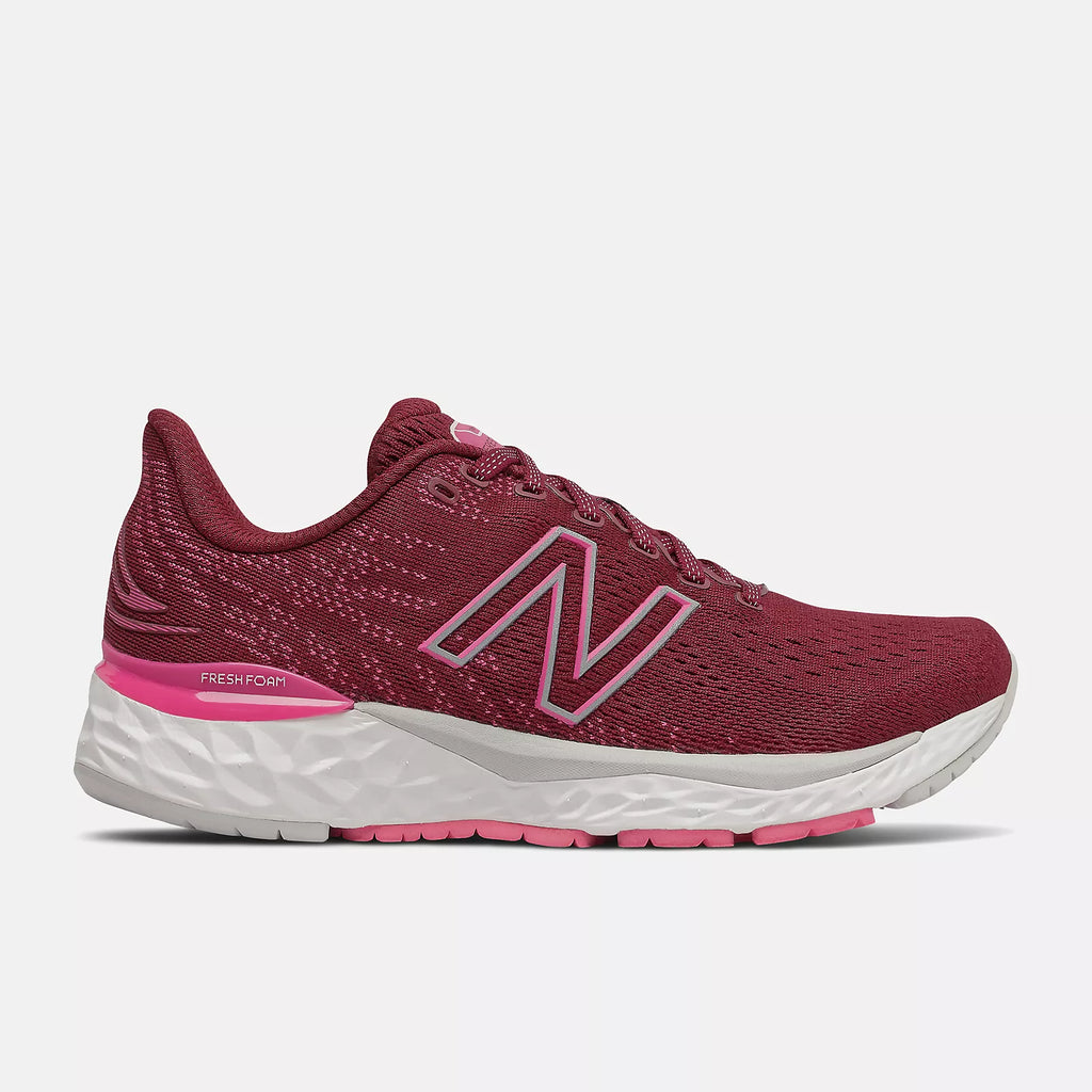 New Balance 880 W880R11 Garnet avec glo rose | Espadrilles de course pour femmes avec semelles amovibles - Boutique du Cordonnier