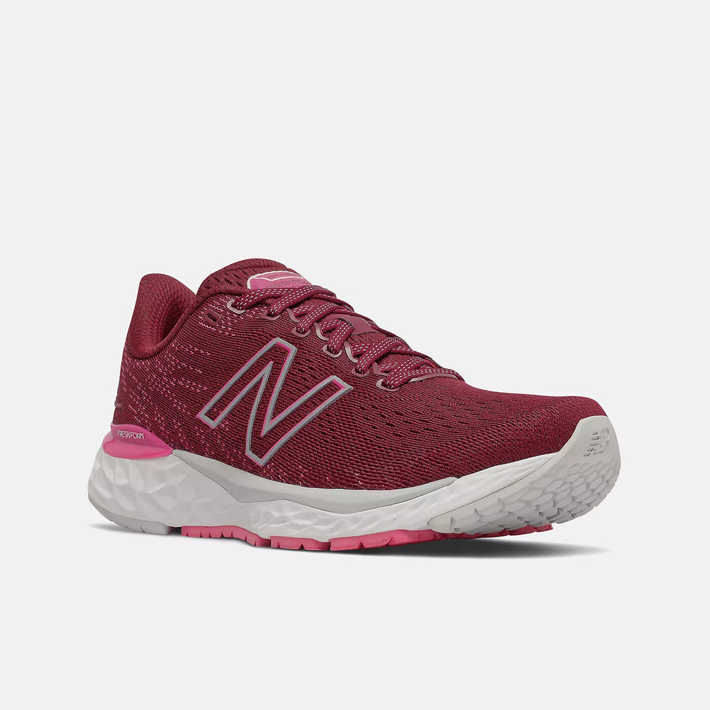 New Balance 880 W880R11 Garnet avec glo rose | Espadrilles de course pour femmes avec semelles amovibles - Boutique du Cordonnier