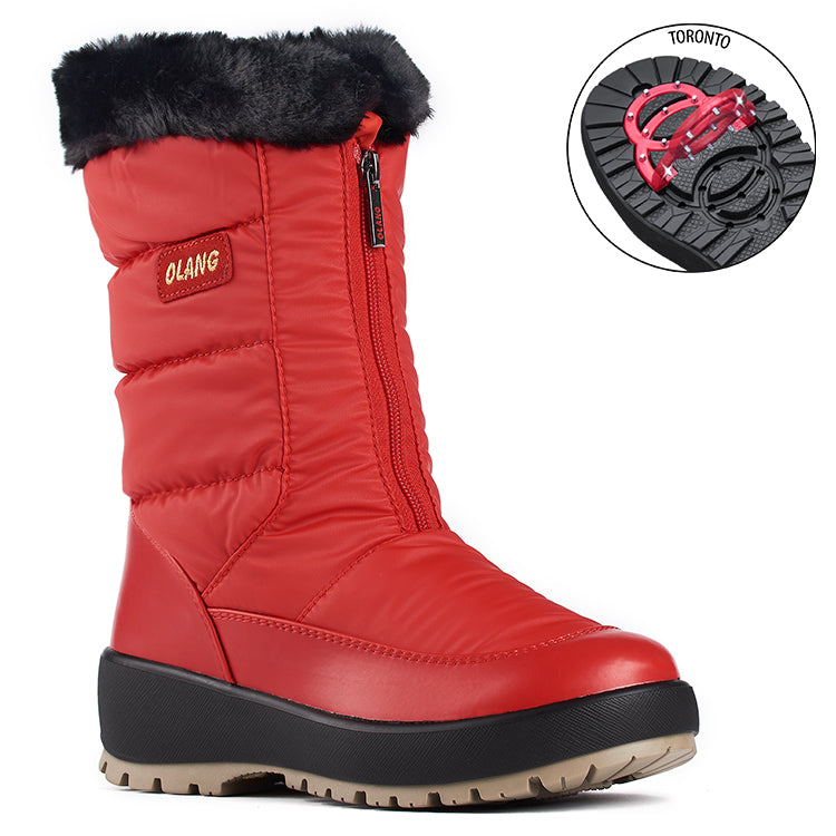 Olang GEMMA ROSSO Laval women s winter boot with fold down studs Boutique du Cordonnier