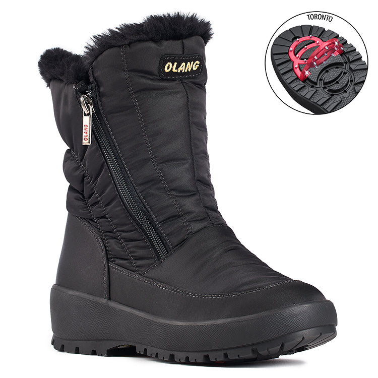 Olang MONICA NERO Botte d hiver crampons rabattables pour femmes