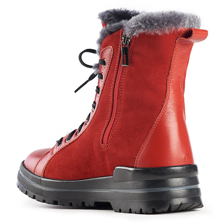 Olang ZAIDE ROSSO Bottes d'hiver à crampons rabattables pour femmes - Boutique du Cordonnier