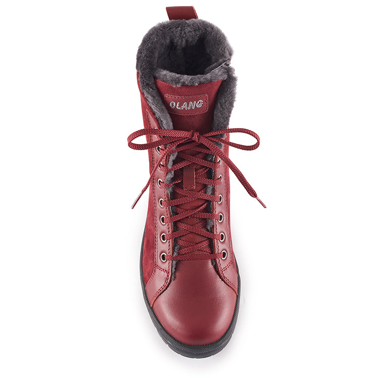 Olang ZAIDE Bordo | Bottes d'hiver à crampons pour femmes - Boutique du Cordonnier