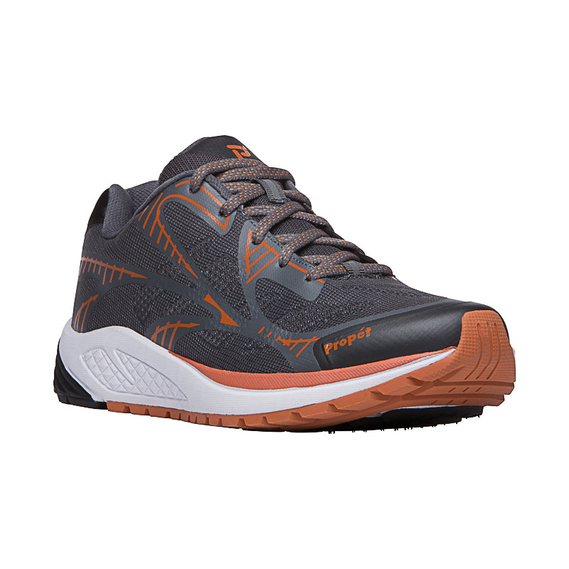 Propét PROPET ONE LT MAA022M Gris/Orange | Chaussures orthopédiques pour hommes avec semelles amovibles - Boutique du Cordonnier