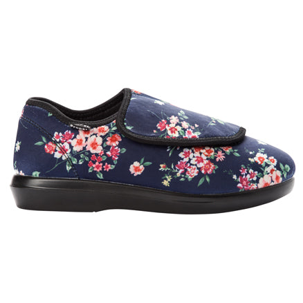 Propét CUSH N FOOT W0206 Fleurs marine | Chaussures pour pieds sensibles avec semelles amovibles - Boutique du Cordonnier