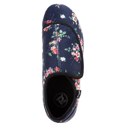 Propét CUSH N FOOT W0206 Fleurs marine | Chaussures pour pieds sensibles avec semelles amovibles - Boutique du Cordonnier