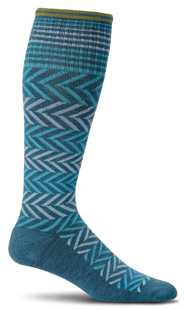 Sockwell Chevron SW7W Teal 480 | Compression Graduée Modérée 15-20mmHg - Boutique du Cordonnier