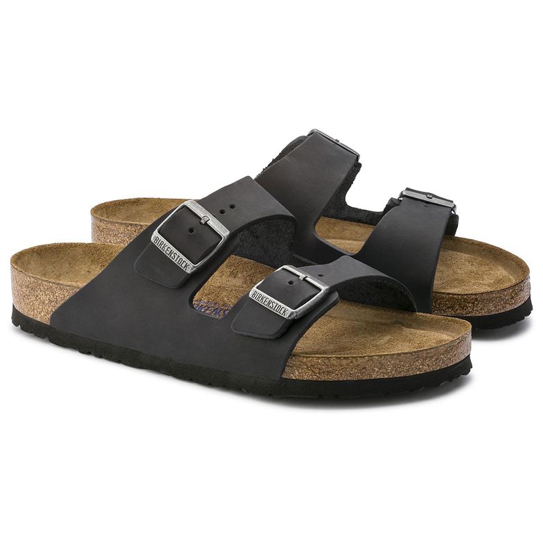 Birkenstock ARIZONA SOFT 752481 Cuir Huilé Noir - Boutique du Cordonnier