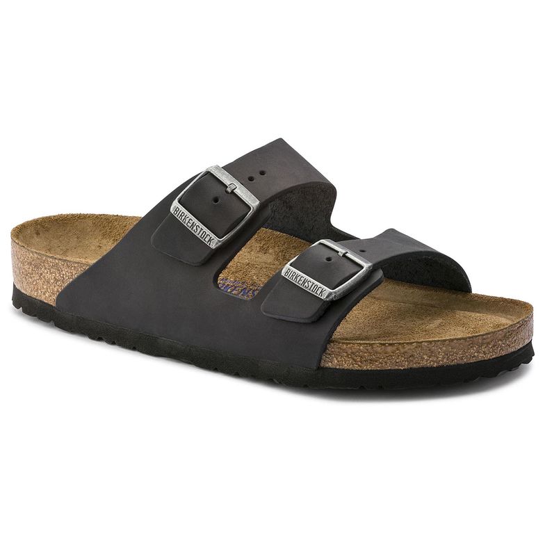 Birkenstock ARIZONA SOFT 752481 Cuir Huilé Noir - Boutique du Cordonnier