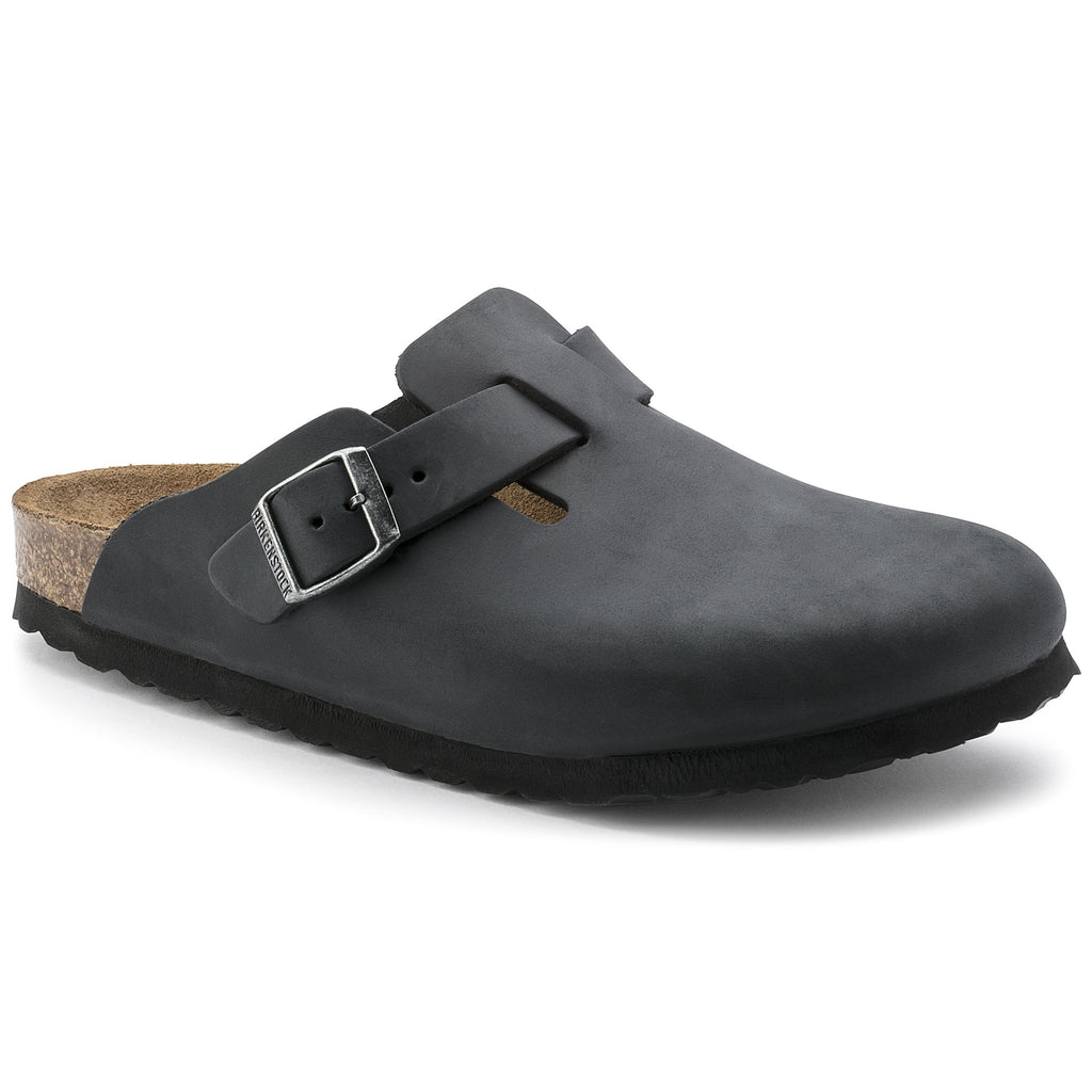 Birkenstock Boston 059461 Black Oiled Leather Largeur Régulière - Boutique du Cordonnier