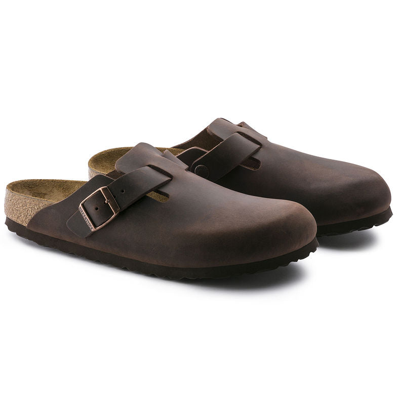 Birkenstock Boston 860131 Havana Oiled Leather Largeur Régulière - Boutique du Cordonnier