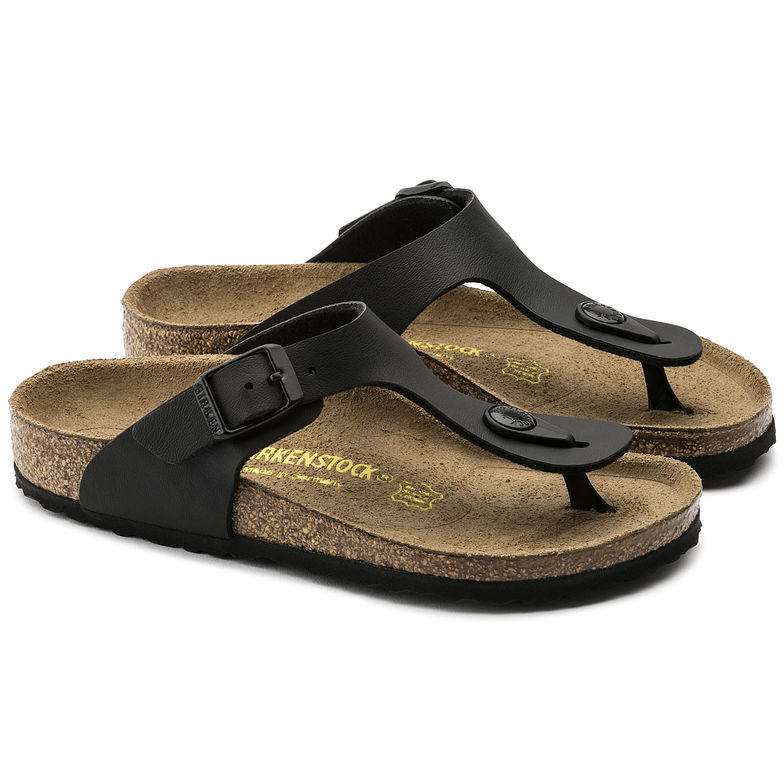 Birkenstock Gizeh 846141 Black Birko Flor Largeur Régulière pour Enfants - Boutique du Cordonnier