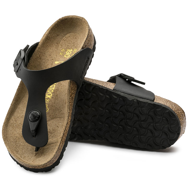 Birkenstock Gizeh 846141 Black Birko Flor Largeur Régulière pour Enfants - Boutique du Cordonnier