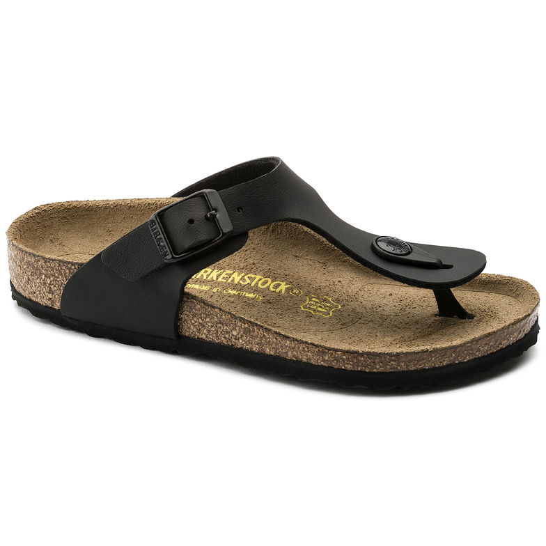 Birkenstock Gizeh 846141 Black Birko Flor Largeur Régulière pour Enfants - Boutique du Cordonnier