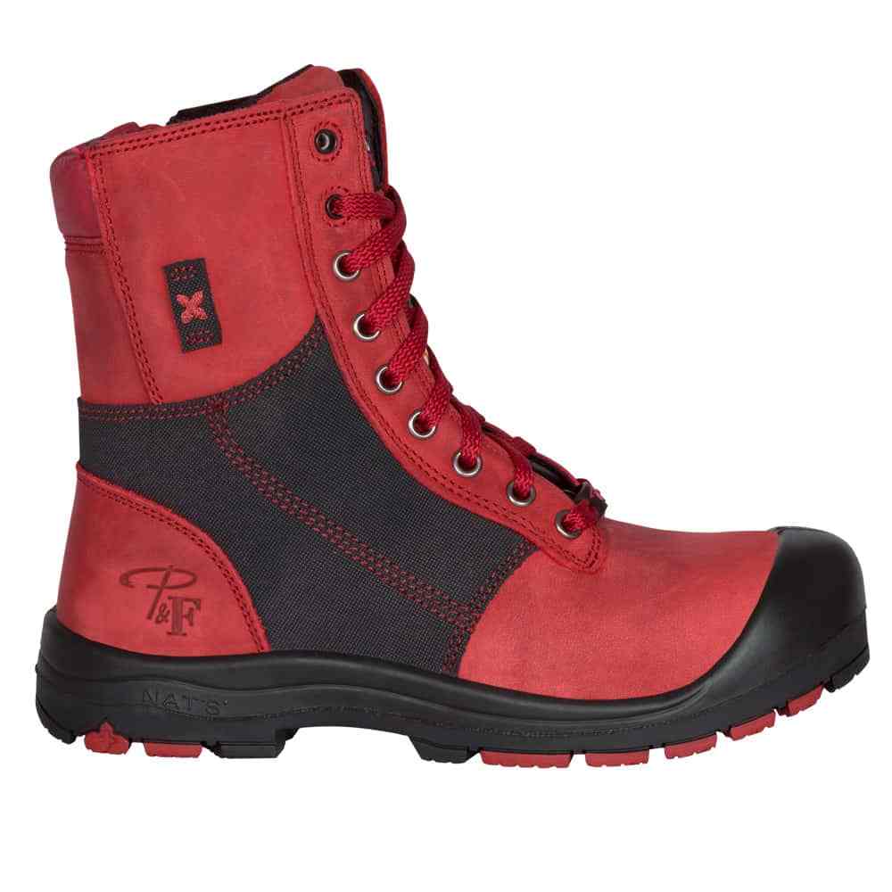 Pilote et Filles PF368 ROUGE Bottes de travail 8'' pour Femmes Embout protecteur et semelle d’acier CSA - Boutique du Cordonnier