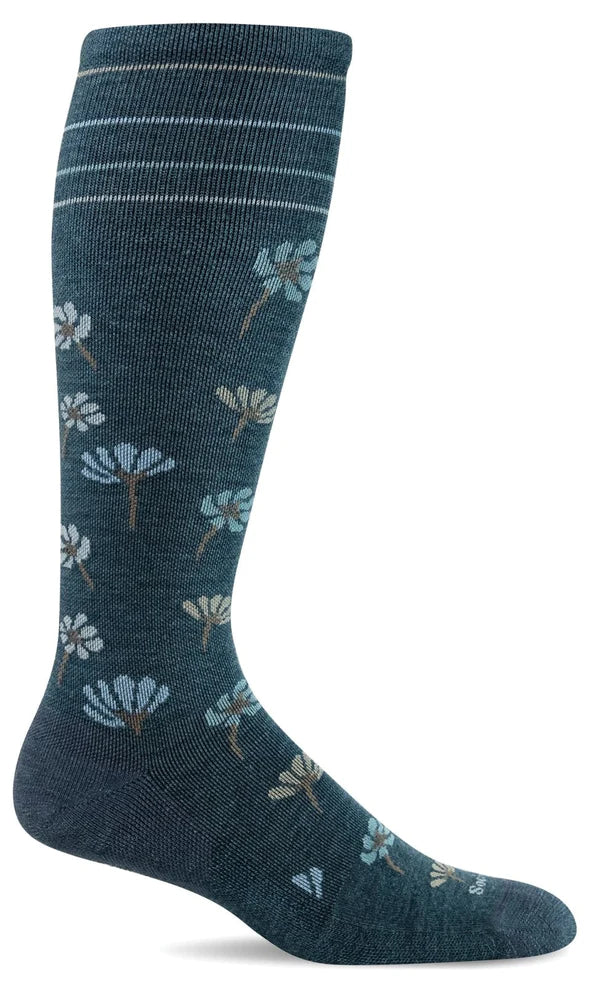 Sockwell Field Flower SW133W Blueridge 625 | Compression Graduée Modérée 15-20mmHg - Boutique du Cordonnier